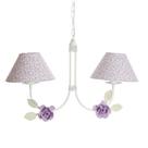 Lustre 2L Simples 2 Flores G Lilás Quarto Bebê Infantil Menina