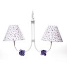 Lustre 2L Simples 2 Flores P Lilás Quarto Bebê Infantil Menina