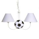 Lustre 2L Simples Com 2 Bolas De Futebol Quarto Bebê Infantil Menino