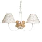Lustre 2L Simples Com 2 Caras De Ursa Quarto Bebê Infantil Menina