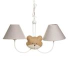 Lustre 2L Simples Com 2 Caras De Urso Quarto Bebê Infantil Menino
