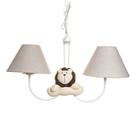 Lustre 2L Simples Com 2 Leões Quarto Bebê Infantil Menina Menino