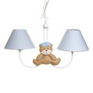 Lustre 2L Simples Com 2 Ursos Príncipes Quarto Bebê Infantil Menino
