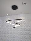 LUSTRE 3 ANEIS ARCO LED INTEGRADO 60cm