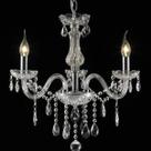 Lustre 3 Braços Cristais Transparente 52cm 3E14 LU-016/3.52 Mais Luz