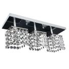 Lustre 3 cubos inox pedras cristais K 9 Salas , Quartos