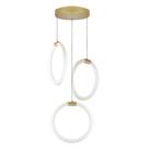 Lustre 3 pendentes Circular AURA 25cm - OURO - LED 45w 3000k