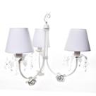 Lustre 3L Primavera Cristais 3 Flores P Branco Quarto Bebê Infantil Menina Menino