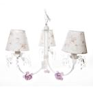 Lustre 3L Primavera Cristais 3 Flores P Rosa Quarto Bebê Infantil Menina
