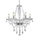 Lustre 5 Braços Clássico Candelabro Cristal