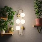 Lustre Arandela De Parede Nitrolux Dourado Globo Vidro Leitoso Moderno Elegante Quarto Sala Corredor Lavabo G9