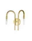 Lustre Arandela Dupla Bengala Tubo Difusor Acrílico Dourado 396