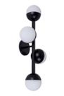 Lustre Arandela Quatro Bolas Globo 12cm Preto 222/4