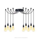 Lustre Aranha Com 9 Pendentes (2m Cabo Preto+ Soquetes + Canopla)