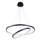 Lustre Aros Arcos Led Pendente Moderno Sala Quarto Luxuoso 2 Anéis Ring 40 e 60cm 45W 6500K Luz Branca