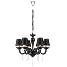 Lustre Atalia Metal Cromado Cristal Vidro Preto Mantra 30222