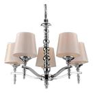 Lustre Bella Iluminação 5 Braços - Cromado/cupula Creme Ref: UD003