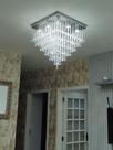 Lustre brilhante de cristal legítimo 50x50x50 cm + 8 leds gu10 Lustre brilhante de cristal legítimo 50x50x50 cm + 8 leds gu10