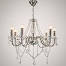 Lustre Candelabro 8 Braços Cristal K9 Bivolt Clássico 58cm