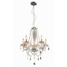 Lustre Candelabro Baronesa Vidro Transparente 5 Braços E14