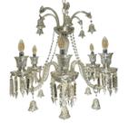 Lustre candelabro com cristais legítimos baccarat-6 braços