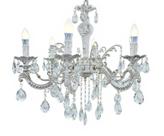 Lustre Candelabro Provençal 6 Braços Com Cristais Para Sala Ou Quarto