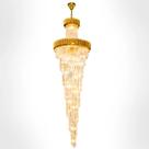 Lustre Cascata Cristal K9 Dourado Luxo Alto Padrão Pé Direito Duplo Sala Hall Escada LED Premium Lustre Cascata Cristal K9 Dourado Luxo Alto Padrão Pé Direito Duplo Sala Hall Escada LED Premium