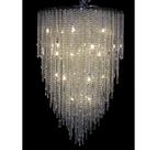 Lustre Chuva de Prata Maior 180cm Pingentes Cristal Formosa