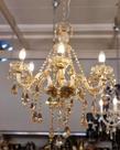 Lustre Classico Cristal Âmbar Pingentes 06 Braços Luxuoso