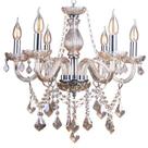 Lustre Clássico Cristal Ambar Sala Candelabro France Nice 6 Braços