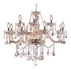 Lustre classico cristal tipo pendente modelo candelabro com 12 bracos