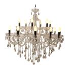Lustre Classico Metal E Cristal Pingentes 18 Braços Luxuoso