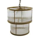 Lustre Classico Redondo Rico em Cristais Metal Dourado