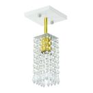 Lustre Clearcrillic Cristal Acrílico Quadrado Branco/Dourado