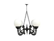 Lustre Colonial Paris Com Corrente Em Alumínio 04 Globos