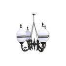Lustre Colonial Versailes com Corrente em Alumínio 04 Globos
