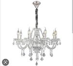 Lustre cristã Maria Tereza 8 braços transparente
