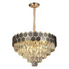 Lustre Cristais com Detalhes Dourado 80cm 16E14 16091-PL