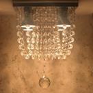 Lustre Cristal Acrílico Base Inox Espelhado Alta Iluminação