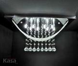 Lustre Cristal ARCO Retangular Sobrepor 8xG9 - Base Inox 65x20cm - Kasa ARQ