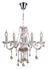 Lustre cristal candelabro 6 braços + lampadas led