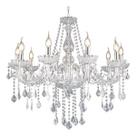 Lustre Cristal Candelabro Transparente Luxo 18 Braços