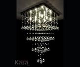Lustre Cristal CUBE MAX Sobrepor 10xG9 - Base Inox 50x50cm - Kasa ARQ Lustre Cristal CUBE MAX Sobrepor 10xG9 - Base Inox 50x50cm - Kasa ARQ