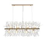 Lustre Cristal Dente Leão Retangular Sala Estar Jantar 95 Cm