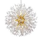 Lustre Cristal Flor Dourada 50 cm