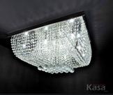 Lustre Cristal Legítimo ACQUA 40x40cm 8XG9 - Base inox - Kasa ARQ