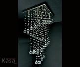 Lustre Cristal Legítimo CARACOL 40x40cm 8XG9 - Base inox - Kasa ARQ