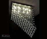 Lustre Cristal Legítimo DIAGONAL 50x25cm 10XG9 - Base inox - Kasa ARQ