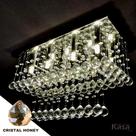 Lustre Cristal Legítimo DUPLEX 80x30cm 12XG9 cristal HONEY - Base inox - Kasa ARQ