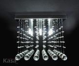 Lustre Cristal Legítimo LINEAR 30x30cm 6XG9 - Base inox - Kasa ARQ
